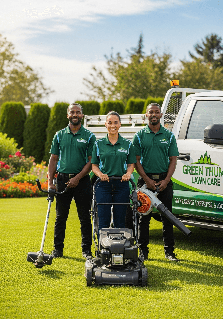 Plush Lawns crew on a residential job site